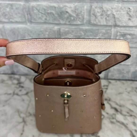 Kate Spade - Marti Small Studded Bucket - Shoulder Bag & Crossbody in Golden Pea - Picture 7 of 13